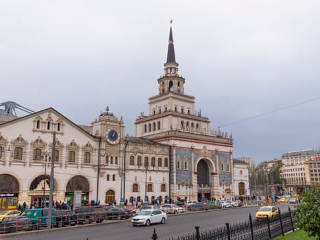 MOSCOW - OCTOBER 14: The building of the Kazan railway station on October 14, 2017 in Moscow, Russia.
