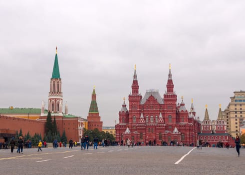 Moscow Red square, History Museum in Russia.
