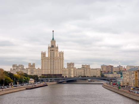 Stalin era tower building skyscraper on Kotelnicheskaya embankment.