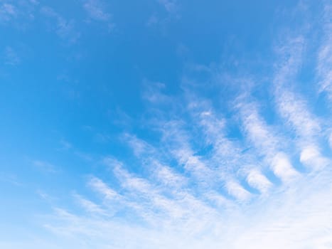 Beautiful blue sky with bright white clouds.