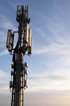 Aerial photographic documentation of a telephone repeater taken from another mountain 