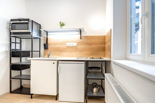 kitchen in an apartment of a residential building. High quality photo