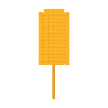 Corn on a stick. Traditional Mexican food on a white background. Smple icon