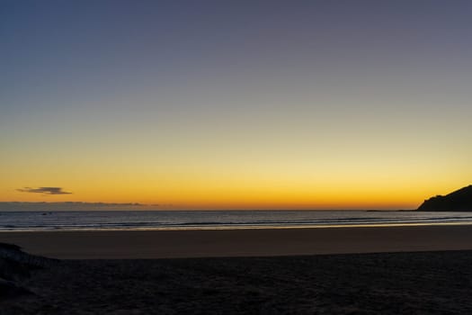 sunrise over the bay of biscay beach