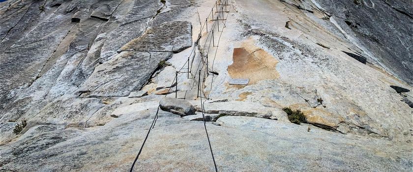 Half Dome cable in Yosemite National Park, California