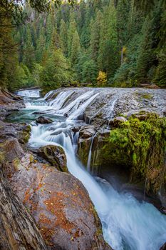 The top of Upper Lewis Falls in Gifford Pinchot National Forest, Washington