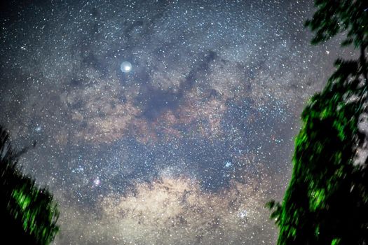The center of the Milky Way, overlooking Lagoon Nebula, Trifid Nebula