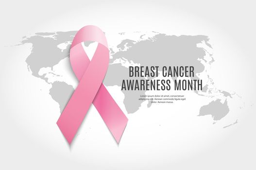 Breast Cancer Awareness Month Pink Ribbon Background Vector Illustration EPS10