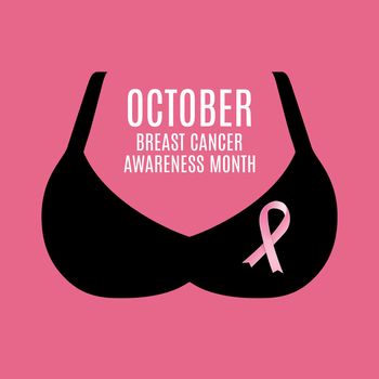 Breast Cancer Awareness Month Pink Ribbon Background Vector Illustration EPS10