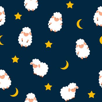 Cute little sheep Seamless Pattern Background. vector illustration. EPS10