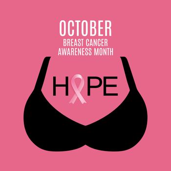 Breast Cancer Awareness Month Pink Ribbon Background Vector Illustration EPS10