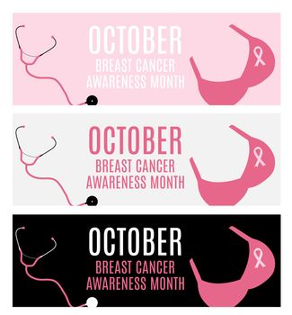 Breast Cancer Awareness Month Pink Ribbon Background Vector Illustration EPS10