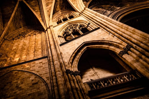 Bordeaux Cathedral inside, Roman Catholic Saint Andrew church. Famous Bordeaux tourist sigthseen building.