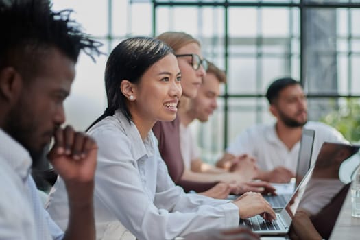 Multiethnic business people working together in the office