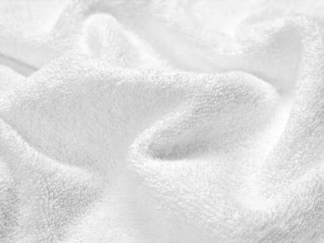 close up of a white towel bathroom on white background