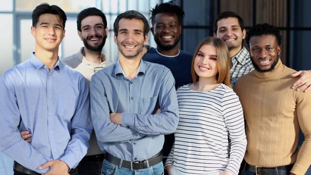 Close-up of businessmen looking at the camera with a confident expression. Confidence and business concept.