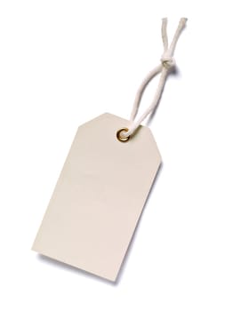 close up of a price label note on white background