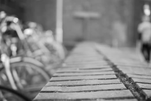Wall next to a bicycle parking lot in Venlo, Netherlands