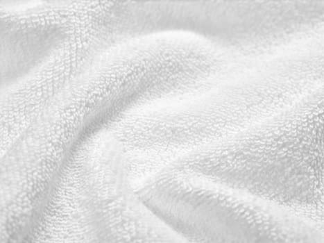 close up of a white towel bathroom on white background