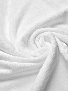 close up of a white towel bathroom on white background