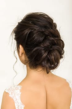 Elegant wedding hairstyle on a beautiful bride