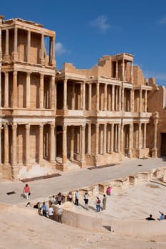 Archaeological Site of Sabratha, Libya - 10/31/2006:  The Theatre of the ancient Phoenician city of Sabratha