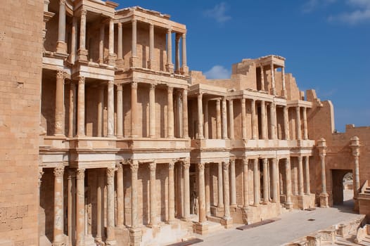 Archaeological Site of Sabratha, Libya - 10/31/2006:  The Theatre of the ancient Phoenician city of Sabratha