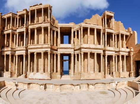 Archaeological Site of Sabratha, Libya - 10/31/2006:  The Theatre of the ancient Phoenician city of Sabratha