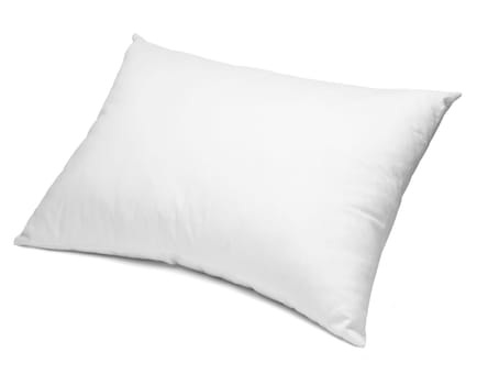 close up of a white pillow on white background