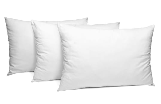 close up of a white pillow on white background