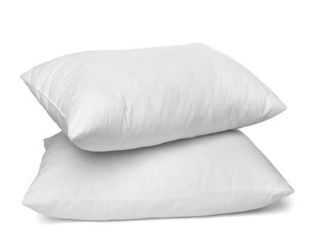 close up of a white pillow on white background