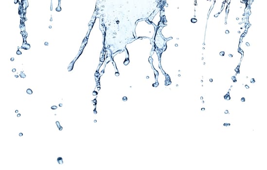 collection of various water drops on white background