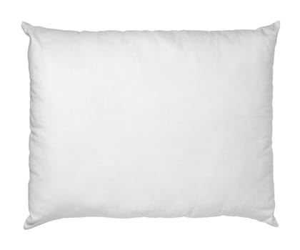 close up of a white pillow on white background