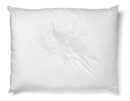 close up of a white pillow on white background