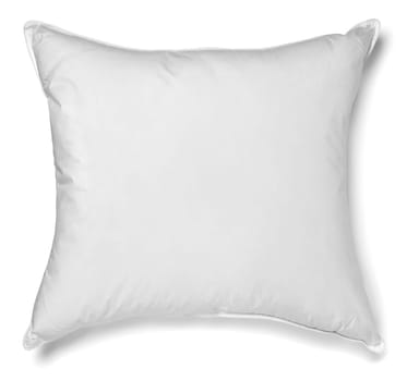 close up of a white pillow on white background