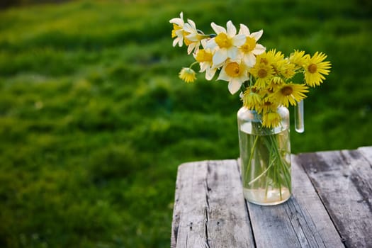 still life of rural flowers. High quality photo