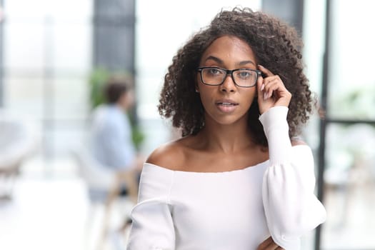 Portrait of an African American young business woman working