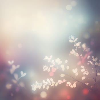 Illustration of soft light fantasy rainbow background and pastel color with bokeh lights,dreamy design element Generative AI