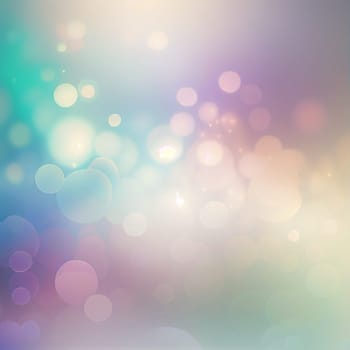 Illustration of soft light fantasy rainbow background and pastel color with bokeh lights,dreamy design element Generative AI