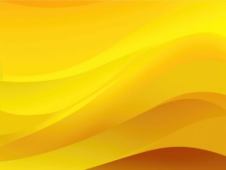 Bright yellow wave and lines abstract background. Generative AI.