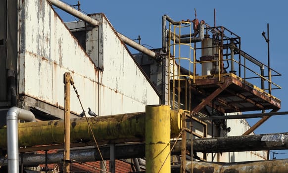 industrial ruins of an old abandoned factory