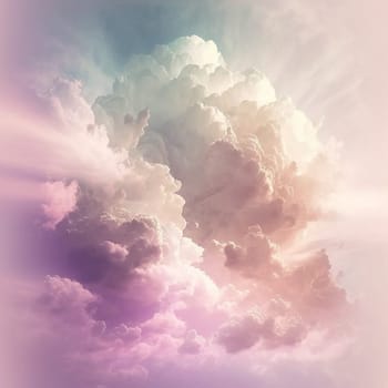 Colorful pastel colored sky clouds soft colors background, a soft cloud background with a pastel colored orange to blue gradient. fantasy dreamy element design generative AI