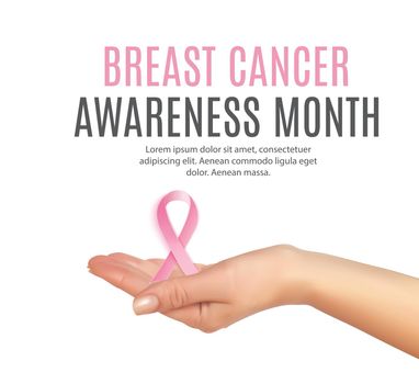 Breast Cancer Awareness Month Pink Ribbon Background Vector Illustration EPS10