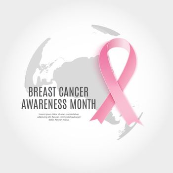 Breast Cancer Awareness Month Pink Ribbon Background Vector Illustration EPS10