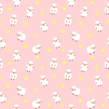 Cute little sheep Seamless Pattern Background. vector illustration. EPS10