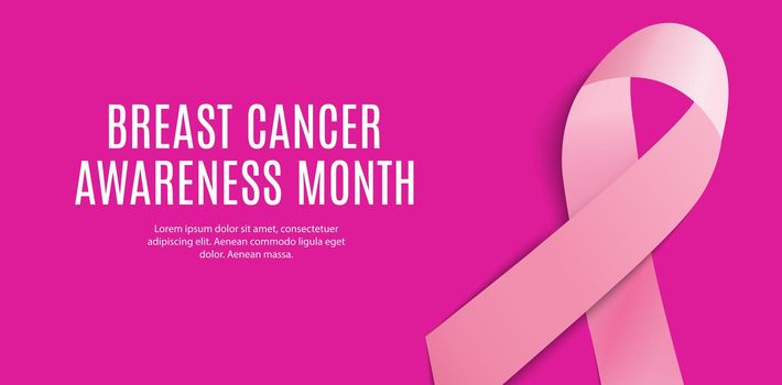 Breast Cancer Awareness Month Pink Ribbon Background Vector Illustration EPS10