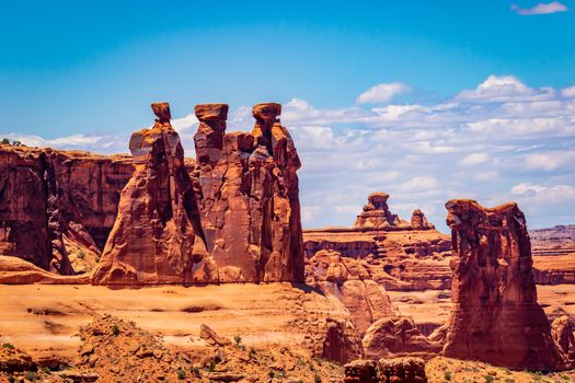 Three Gossips and Sheep Rock in Arches National Park, Utah
