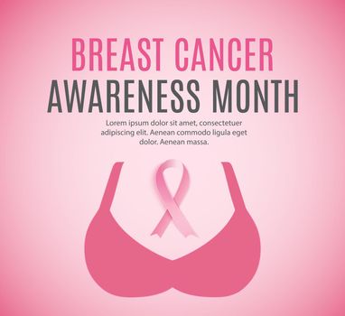 Breast Cancer Awareness Month Pink Ribbon Background Vector Illustration EPS10