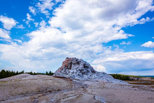 White Dome Geyser in Lower Geyser Basin, Yellowstone National Park