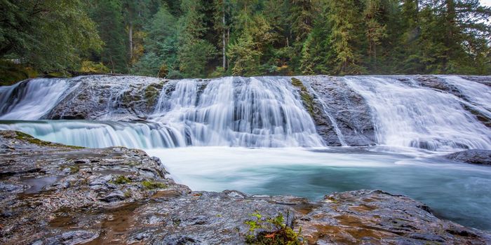 The top of Upper Lewis Falls in Gifford Pinchot National Forest, Washington